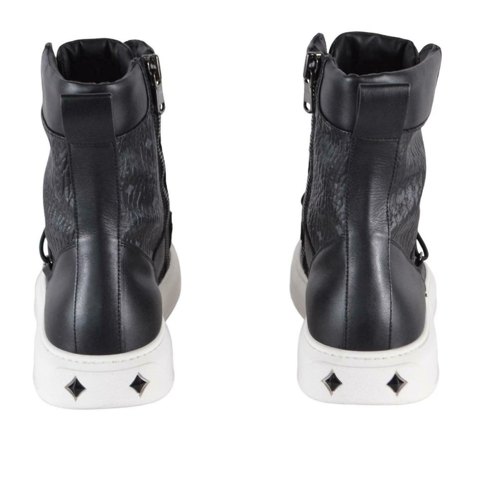 NIB MCM Women's Logo High Tops Combat Boots Shoes - Picture 5 of 10